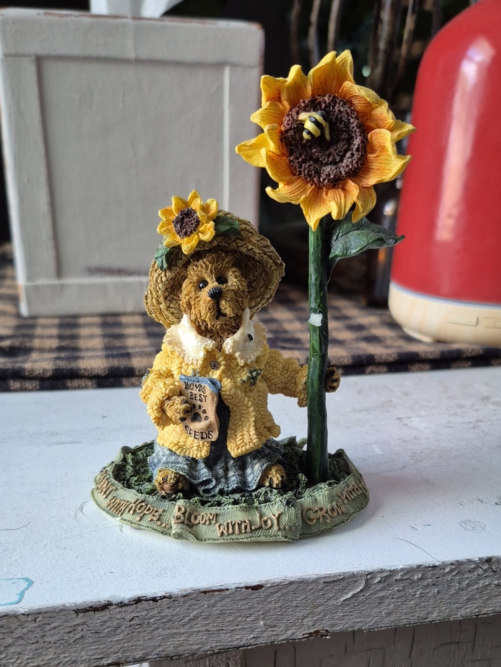 Boyds Bear with Sunflower - Yellow Home Art Figurine